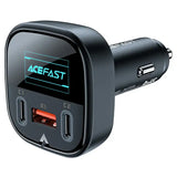 AceFast | 15881 | B5 | 101W (2C+A) Metal Car Charger With Oled Smart Display | Black - GulfStore.com