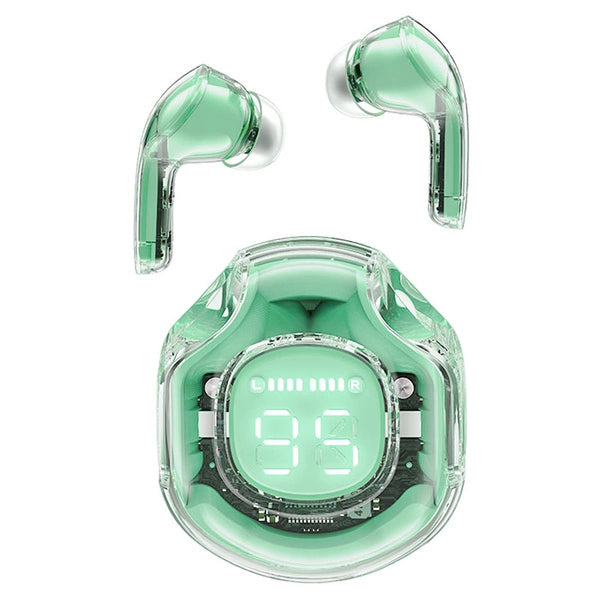 AceFast | 17309 | T8 | Crystal 2-Color Bluetooth Earbuds | Mint Green