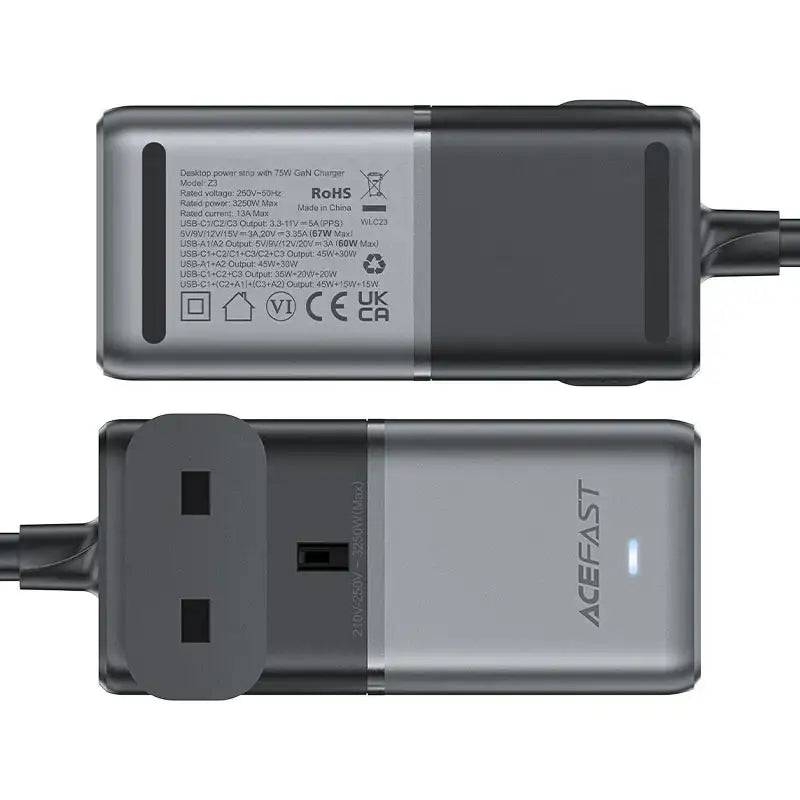Acefast Fast Charge Power Strip Z3 PD75W GaN (3xUSB-C+2xUSB-A) UK - GulfStore.com