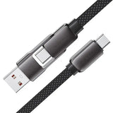 AceFast | 17965 | C13-05 | Usb A/Usb C To Usb C Short Zinc Alloy Connectors Charging Data Cable | Black - GulfStore.com