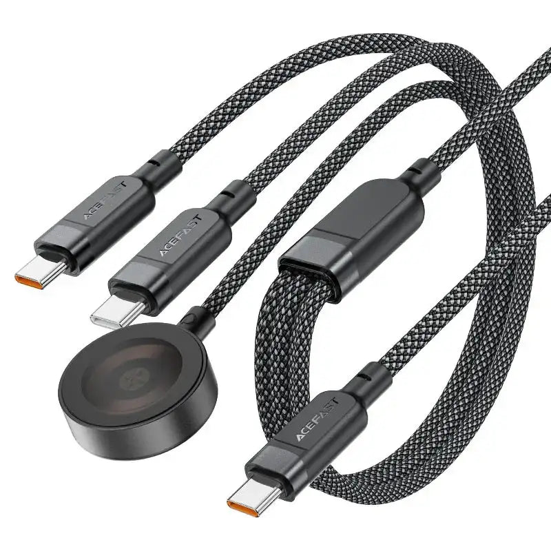 AceFast | 17966 | C6-11 | Usb C 3 In 1 100W Intelligent Balance Charging Data Cable | Black - GulfStore.com