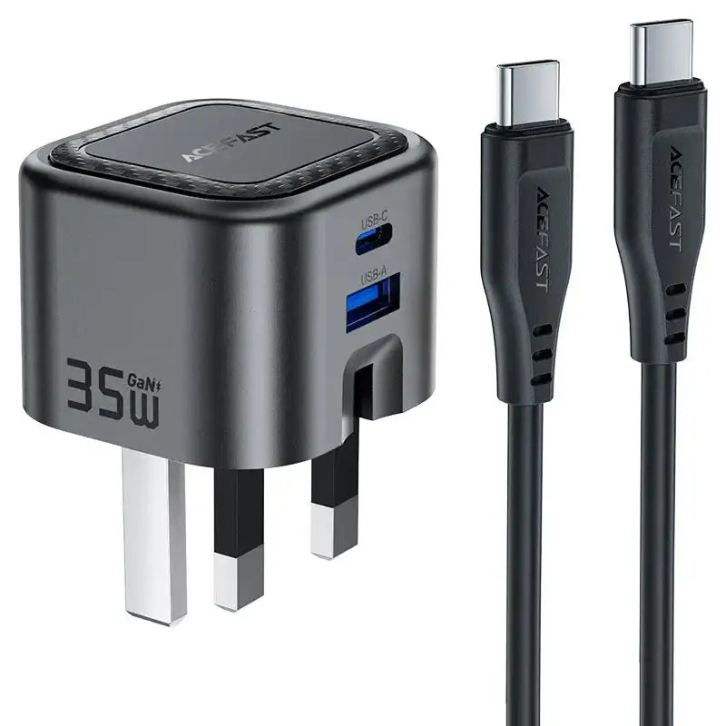 AceFast | 18499 | A120 | PD35W Folding Gan (A+C) Charger Display Set (P5) Metal Gray| UK | Black - GulfStore.com
