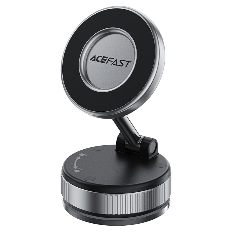 AceFast | 18569 | E28 | Manual Suction Cup Magnetic Phone Holder | Metal Gray