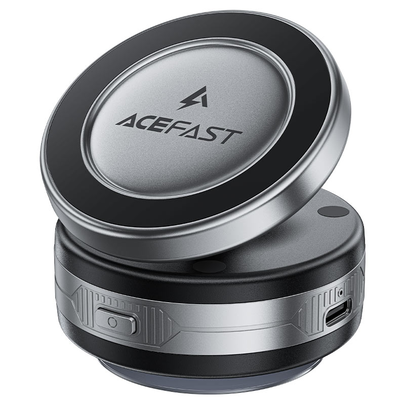 AceFast | 18568 | E29 | Electric Suction Cup Magnetic Wireless Charging Holder | Metal Gray