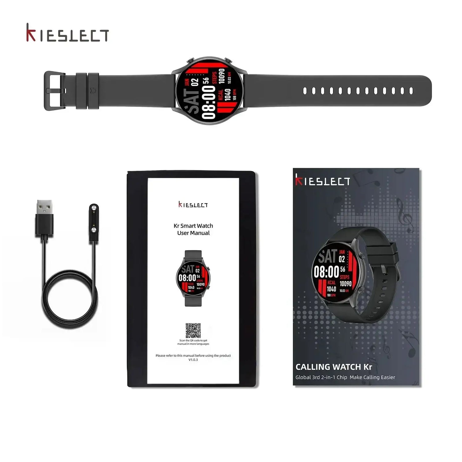 Mi-KIESLECT,Mi- KR, SMART CALLING WATCH - Black - GulfStore.com