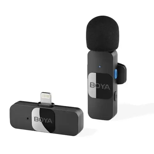 BOYA Smallest 2.4Ghz Wireless Microphone with Lightning connector for iOS device ( 1TX+1RX) - Black BY-V1 - GulfStore.com