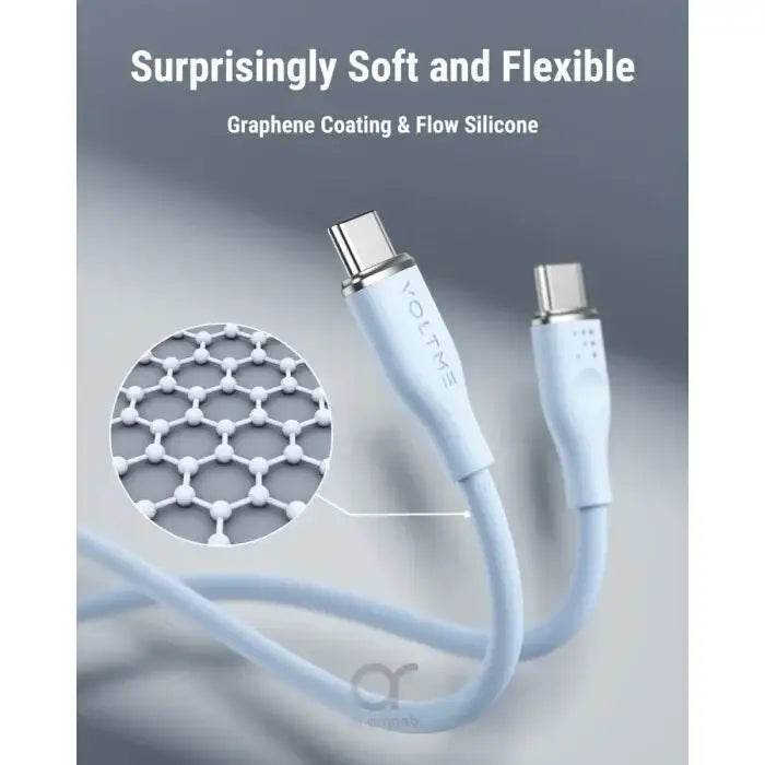Voltme Powerlink Moss Liquid Silicon Cable Type C to Type C 5A / 1M (100W) Emarker Blue - GulfStore.com