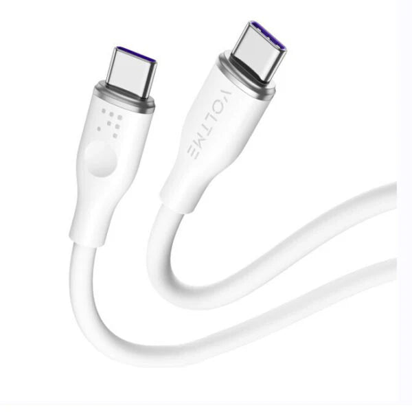 15853 | C2031 | Voltme Power Link Moss Liquid Silicon Cable USB C to Type C 5A | 1M | 100W | Emarker White