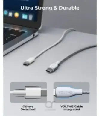 Voltme Powerlink Rugg Double Nylon Cable Type C to Type C 3A - 1M (60W) Gray - GulfStore.com