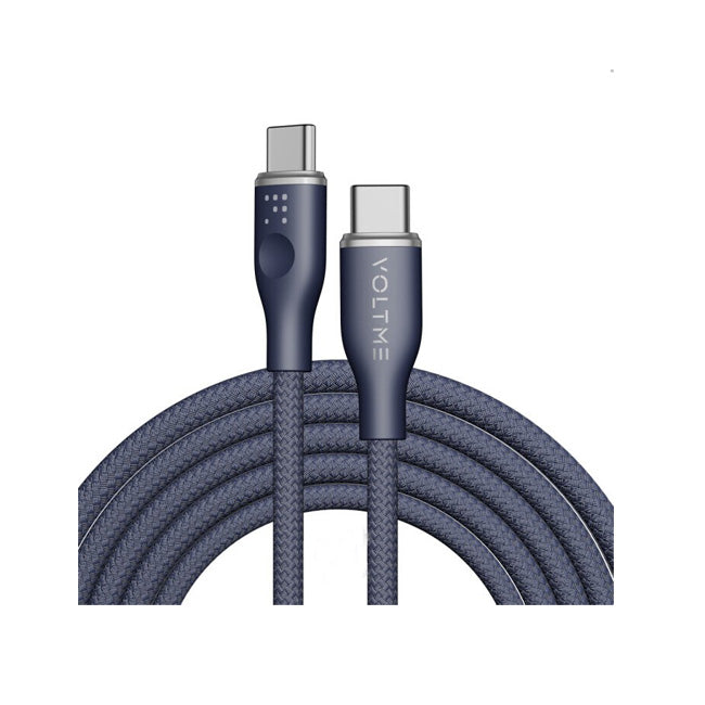 15694 | C2058 | Voltme Power Link Rugg Double Nylon Cable USB C to Type C 5A | 1M | 100W | Emarker Blue