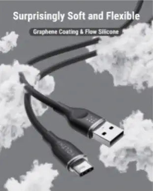 Voltme Powerlink Moss Liquid Silicon Cable USB A to Type C 3A / 1M (60W) Black - GulfStore.com
