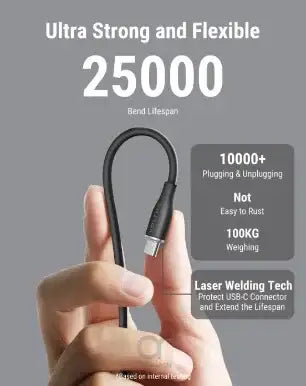 Voltme Powerlink Moss Liquid Silicon Cable USB A to Type C 3A / 1M (60W) Black - GulfStore.com
