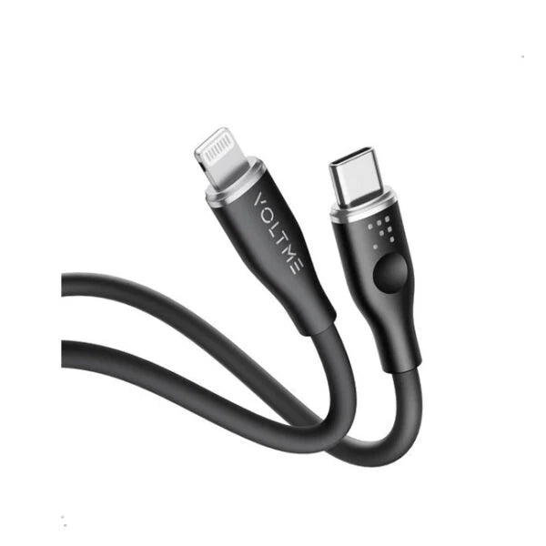 15685 | C2099 | Voltme Powerlink Moss Liquid Silicon Cable USB C to Lightning 3A | 1.2 M Zinc-Alloy Connector | Black