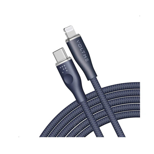 15701 | C2080 | Voltme Powerlink Rugg Double Nylon Cable USB C to Lightning 3A | 1.2 M Zinc-Alloy Connector | Blue