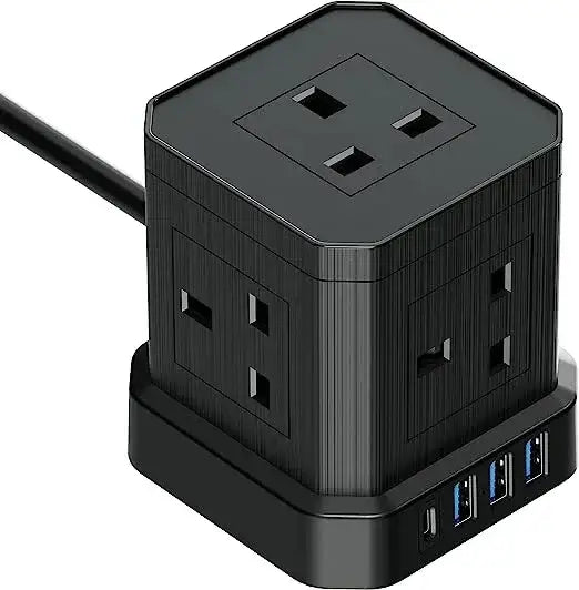Choetech CUBE USB Power Strip 5 Outlets With 4 USB Ports Model: TP-VE4U5K - GulfStore.com