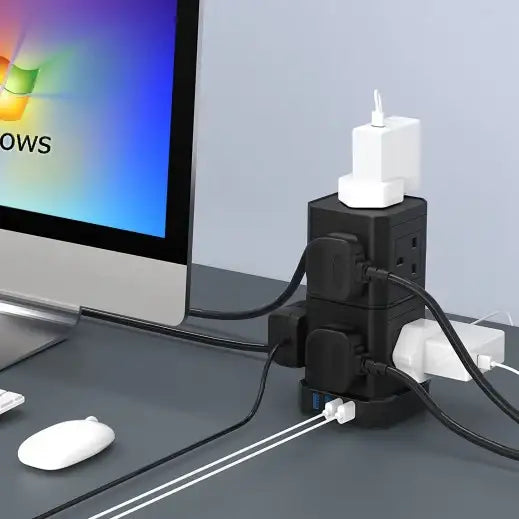 Choetech Cube powerstrip 9 outlets with 4 SUB outlets TP-VE4U9K - GulfStore.com