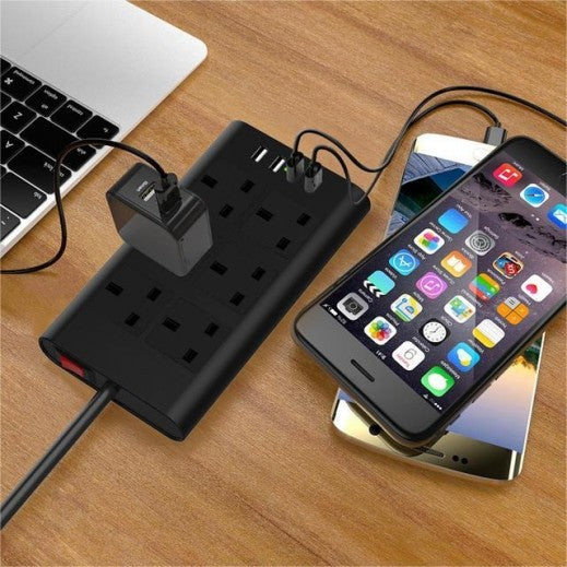Choetech PowerStrip with 6 UK outlets and 4 USB Ports TP-FA4U6K