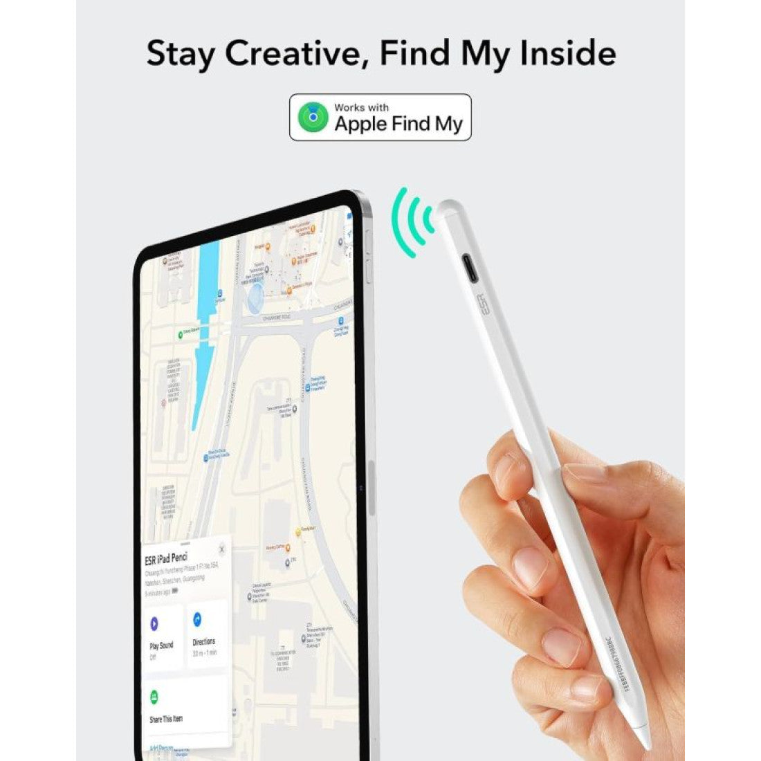 ESR | 6C00602 | ESR Geo Digital Pencil With Find My - Compatible with all iPads