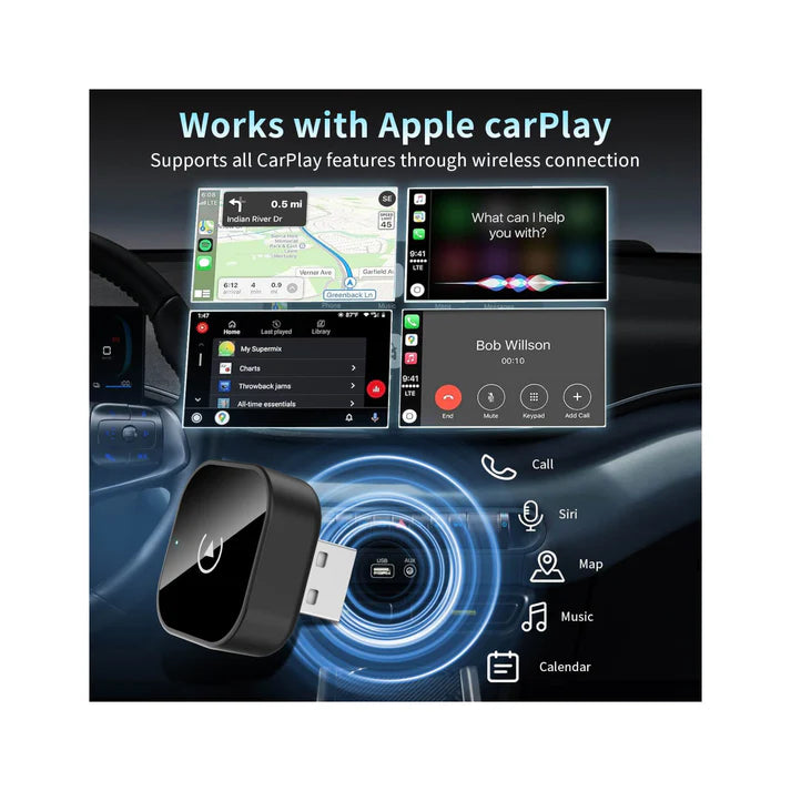 CarPlay | CP21 | CarPlay 2 in 1 Wired To Wireless Android Auto Dongle | USB-C Adapter Included - GulfStore.com