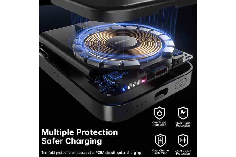 Choetech B743 Bk 10000Mah Pd20w Magnetic Power Bank With Holder Black Chargers & Cradles