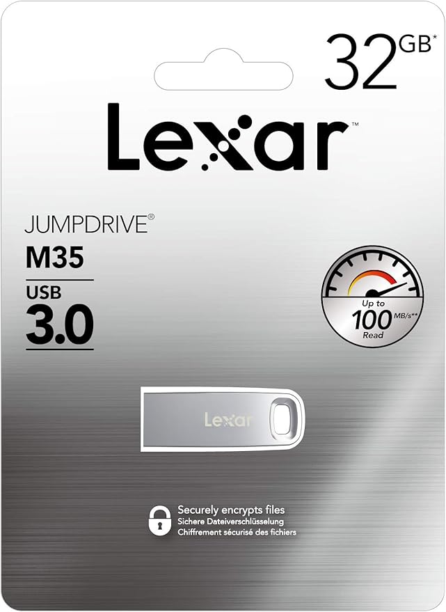 LJDM035032G-BNSNG , Lexar JumpDrive USB 3.0 M35 32GB Silver Housing, up to 100MB/s