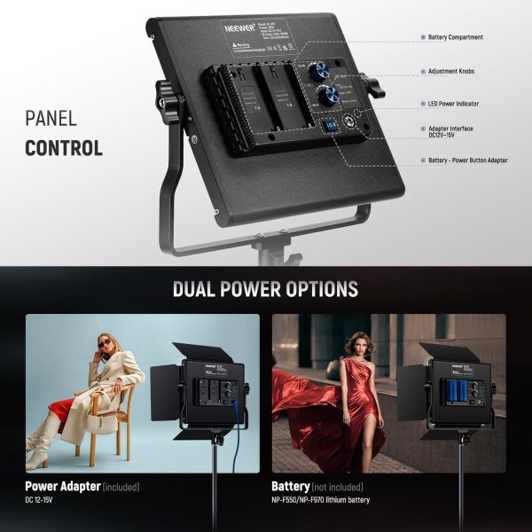 حامل إضاءة Neewer ?2?NL660 LED+?2?*200CM (المملكة المتحدة)