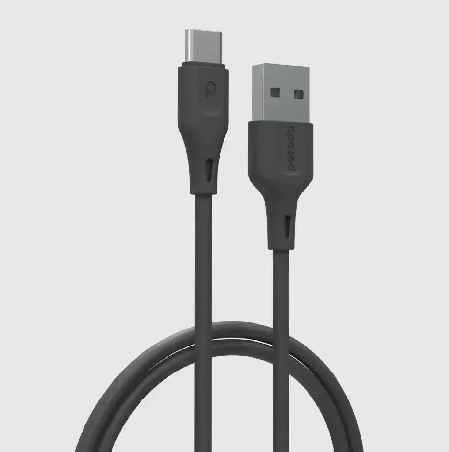 Porodo PD-U2CC-BKPorodo USB Cable Type-C Connector 3A Durable Fast Charge and Data Cable (2m 3A)Black - GulfStore.com
