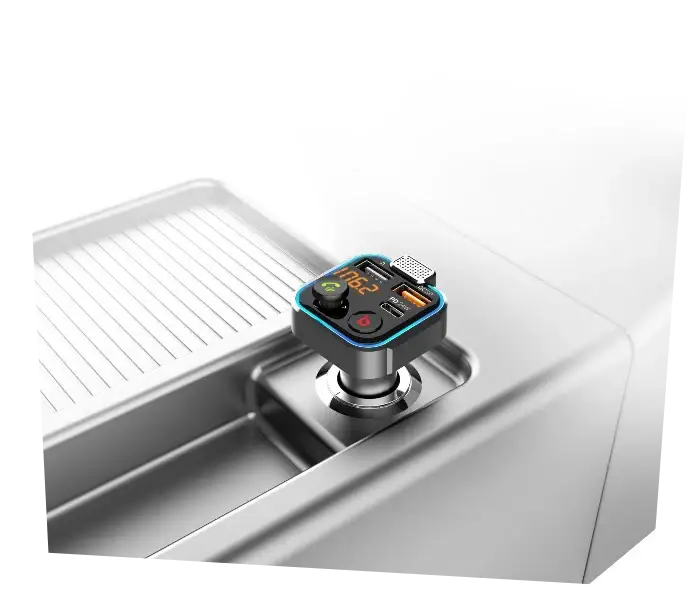 Porodo Smart Car Charger FM Transmitter with 24W PD Port & QC 3.0 - Black PD-FM42WBB-BK - - GulfStore.com