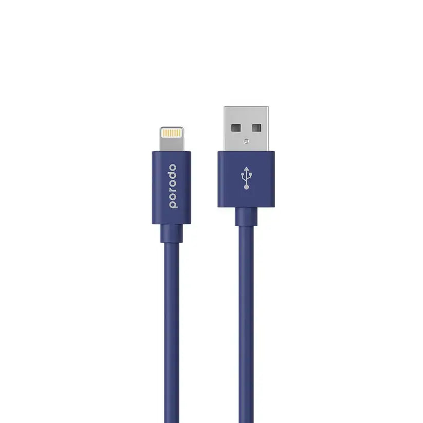 Porodo PVC Lightning Cable 1.2m Blue PD-CEL12-BLU - GulfStore.com