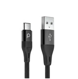 Porodo PD-ACBR22-BKPorodo Braided USB-A to Type-C (3A 2.2m)Black - GulfStore.com