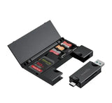 Porodo "PB-CACRH-BKPorodo Blue 2 in 1 Card Reader with Card Holder Black " - GulfStore.com