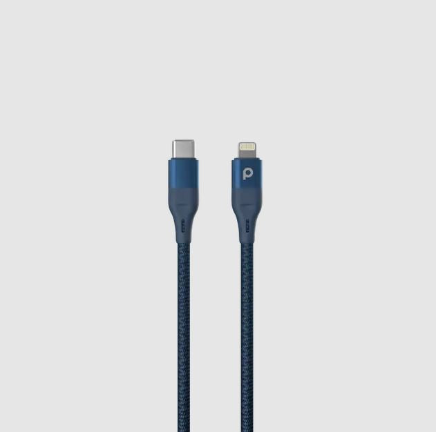 Porodo PD-CLBRPD12-BUPorodo Braided USB-C to Lightning PD (9V 1.2m)Blue