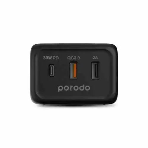 Porodo Desktop Charger with 3-Ports Fast Wireless Charger PD-FWCH005-BK - Black - GulfStore.com