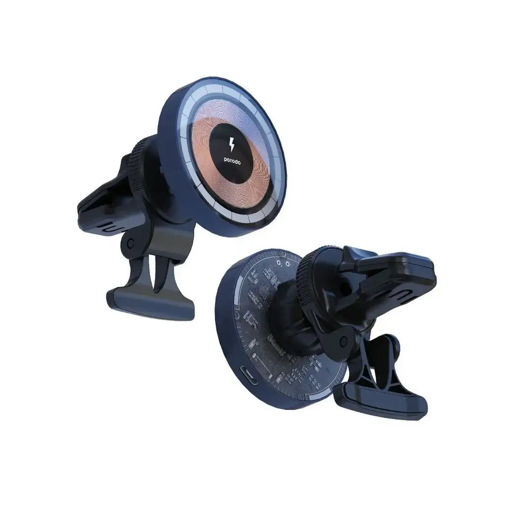 Porodo Lucid Magsafe Car Mount Car Charger - Black - GulfStore.com