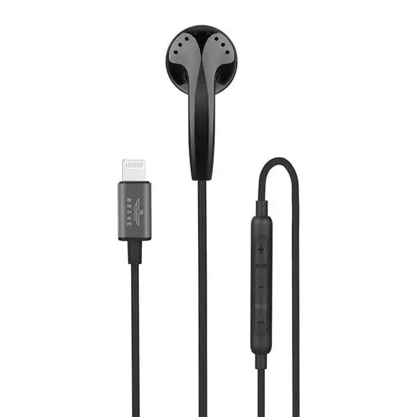 BRAVE Mono Earphone Lightning Black - BBML-715 - GulfStore.com