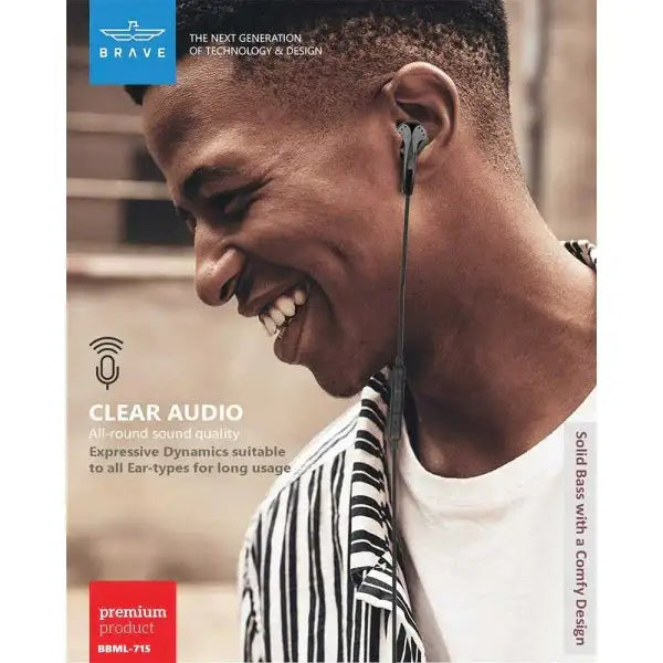 BRAVE Mono Earphone Lightning Black - BBML-715 - GulfStore.com