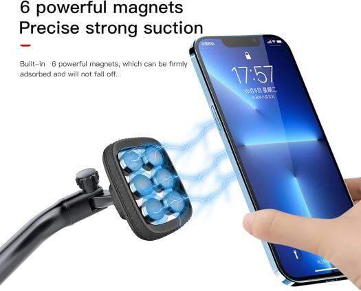 Brave Magnetic Car Phone Holder BHL-48 - Foldable, 360° Rotatable, Universal for All Type Phones - Black - GulfStore.com