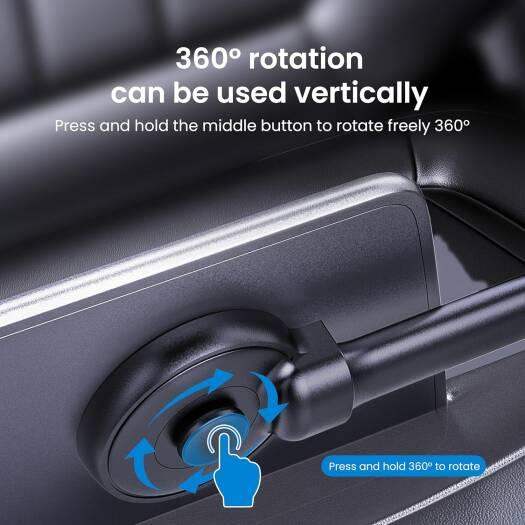 Brave Magnetic Car Phone Holder BHL-48 - Foldable, 360° Rotatable, Universal for All Type Phones - Black - GulfStore.com