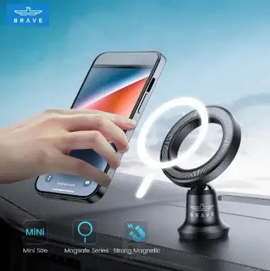 حامل الهاتف للسيارة Brave MagSafe BHL-52 - قابل للدوران 360 درجة، عالمي - أسود