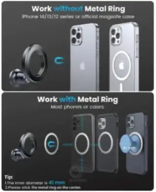 حامل الهاتف للسيارة Brave MagSafe BHL-52 - قابل للدوران 360 درجة، عالمي - أسود