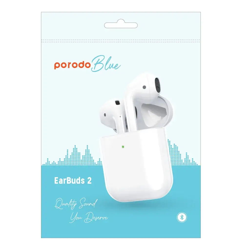 Porodo Blue Deep Bass Wireless Earbuds 2 PB-ARPD2-WH - White - GulfStore.com