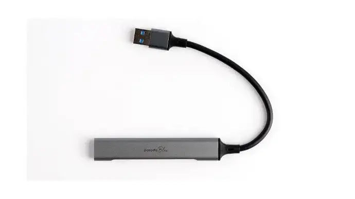 Porodo Blue 4 in1 USB-A Hub to 1 x USB-A 3.0 5Gbps and 3 x USB- A 2.0 480Mbps - GulfStore.com