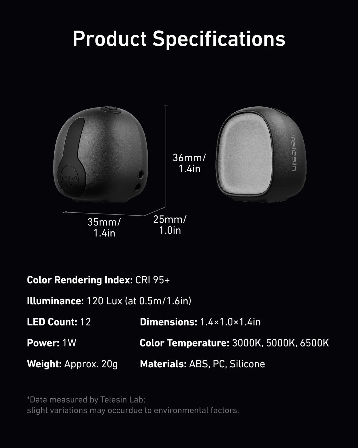Telesin Mini Fill Light-Dual Light Kit for Pocket 4/ 4P