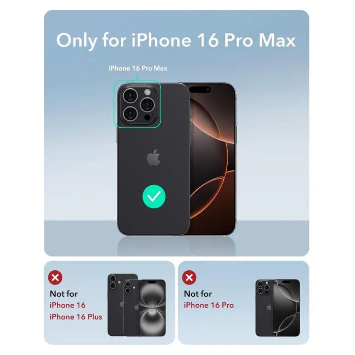 ESR | 1A7500202 | ESR iPhone 16 Pro Max Classic Hybrid (HaloLock) with Stash Stand Case | Clear Black