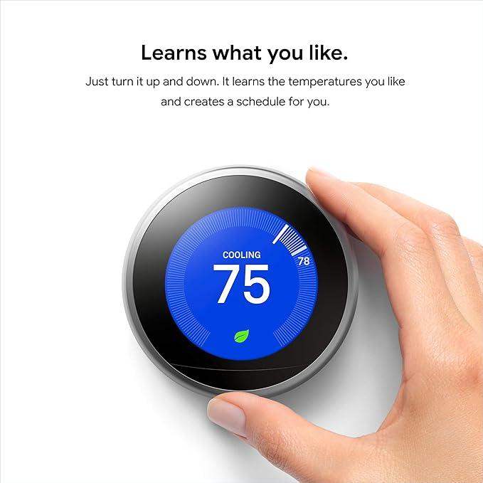 T3018US | Google Nest Learning Thermostat | Mirror Black - GulfStore.com