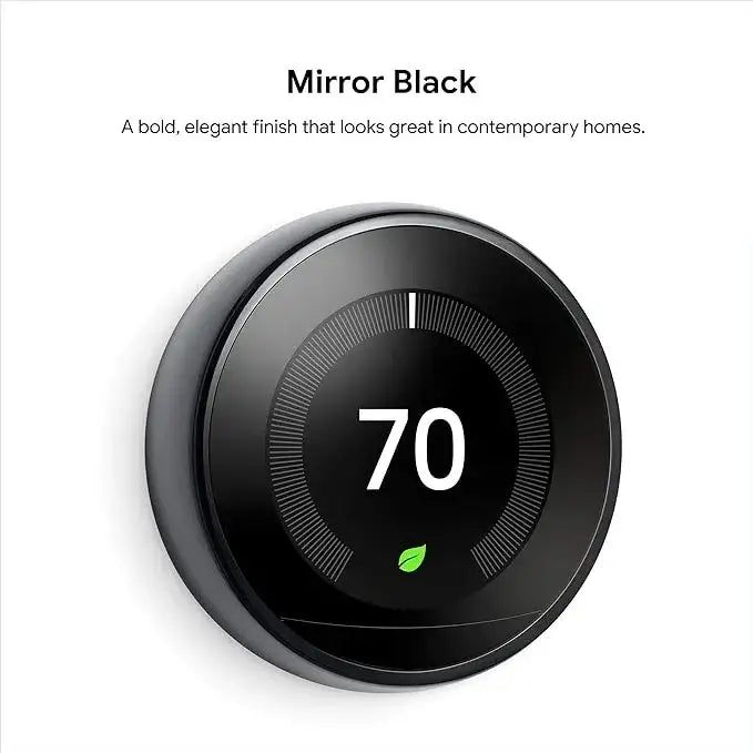 T3018US | Google Nest Learning Thermostat | Mirror Black - GulfStore.com