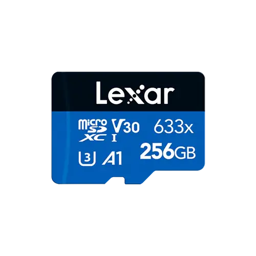 Lexar 256GB Lexar® High-Performance 633x microSDXC™ UHS-I, up to 100MB/s read 45MB/s write C10 A1 V30 U3 , LSDMI256BB633A , - GulfStore.com