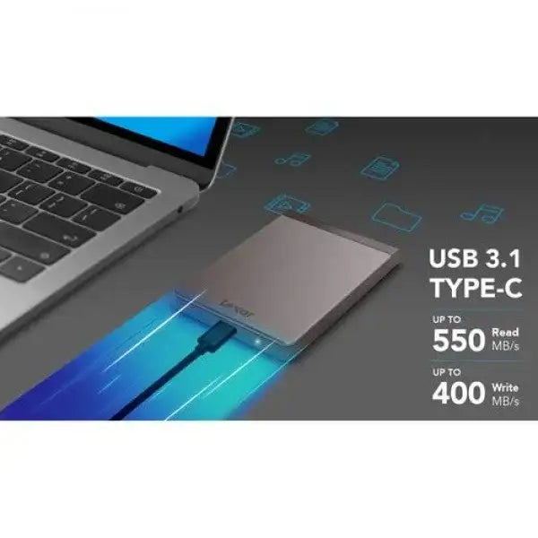 Lexar External Portable SSD 2TB, up to 550MB/s Read and 400MB/s Write (LSL200X002T-RNNNG) - GulfStore.com