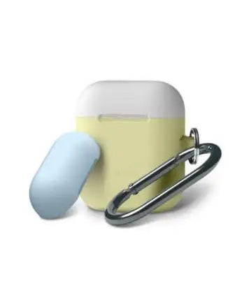 Elago Airpods Duo Case / Body - Yellow / Top- White , Pastel Blue - GulfStore.com