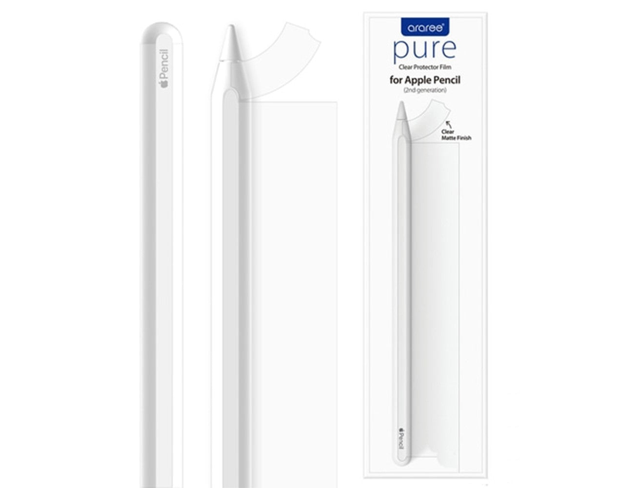 Araree Pure Clear Protector Film For Apple Pencil 2nd Generation - Clear Matte Finish
